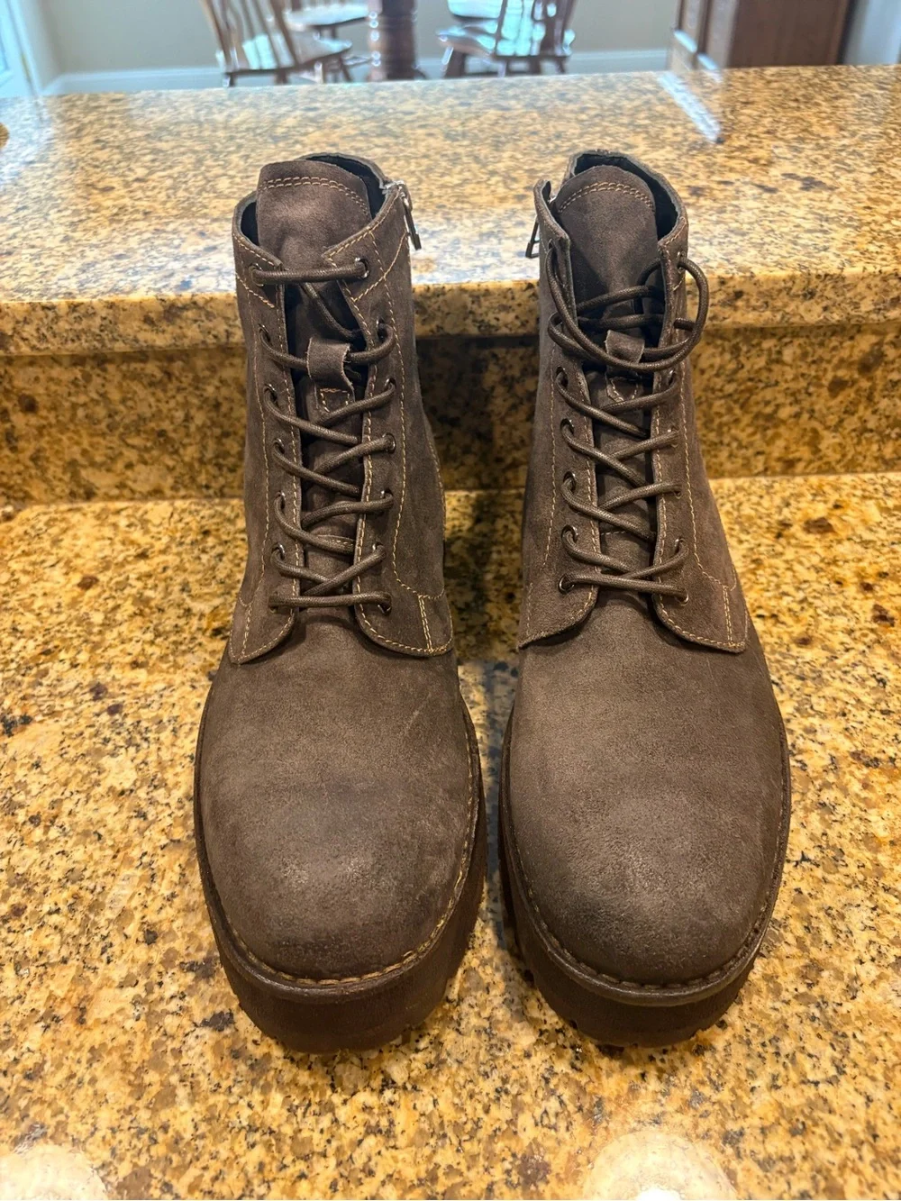 UNTAMED STREET Dark Brown suede leather mens lace up side zip boots 46 13 Camden
